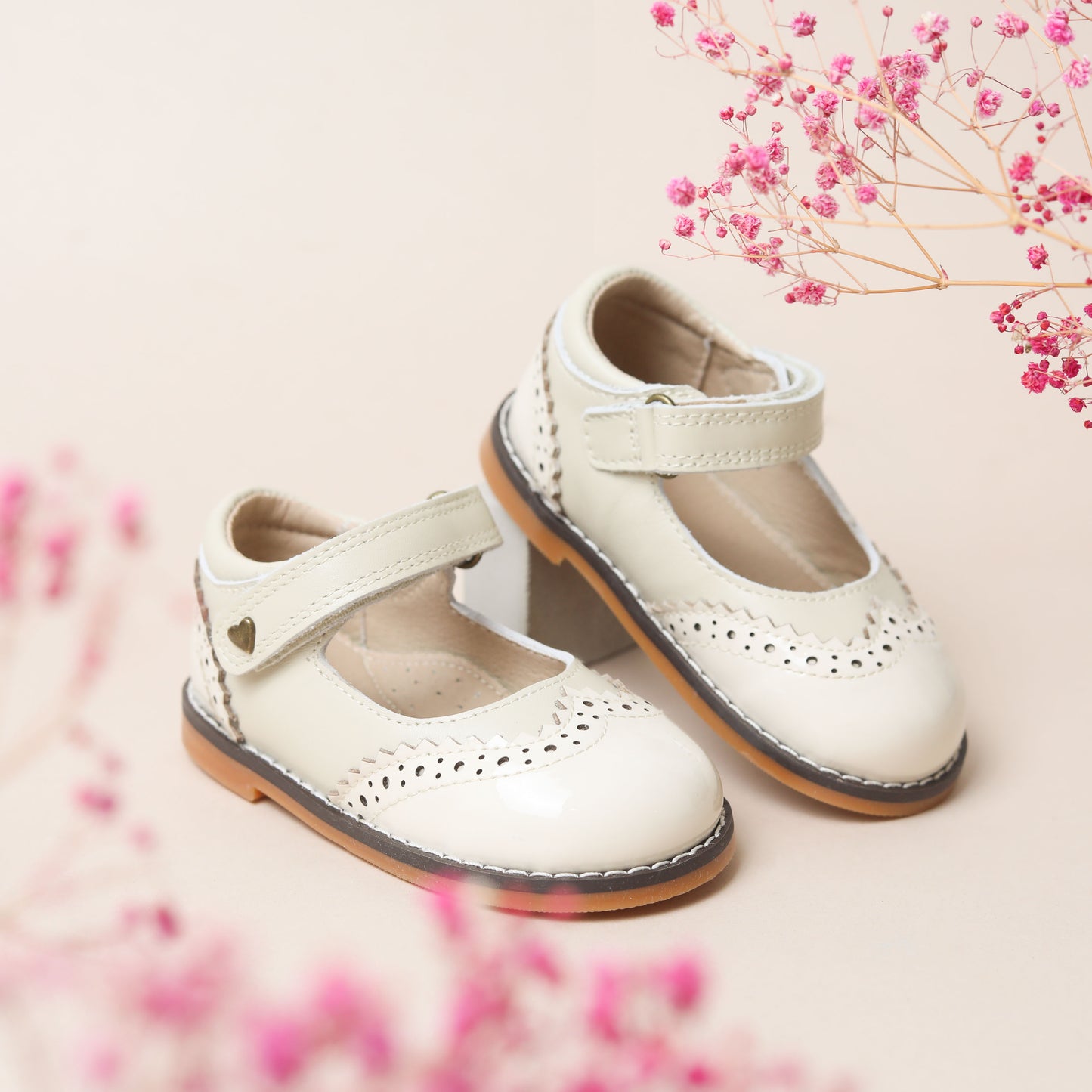 Brogue Mary Janes - Nude