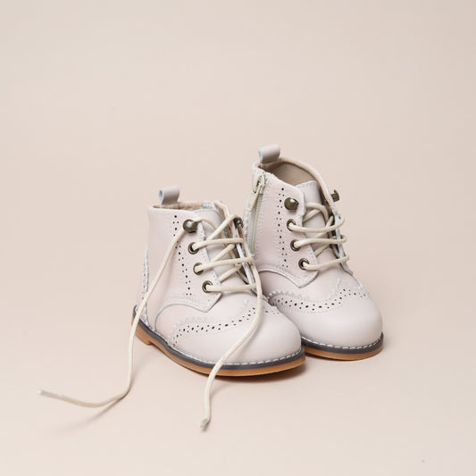 Brogue Boots - Light Nude