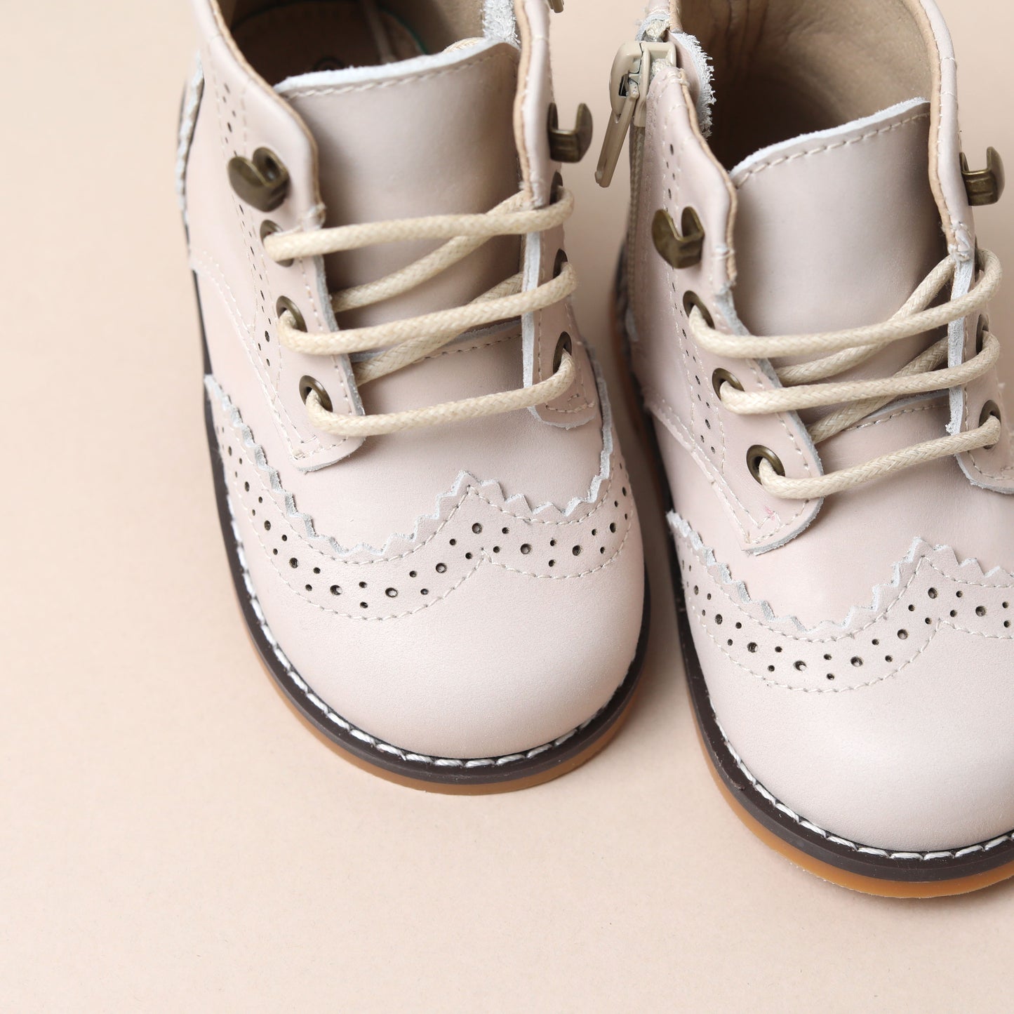 Brogue Boots - Light Nude