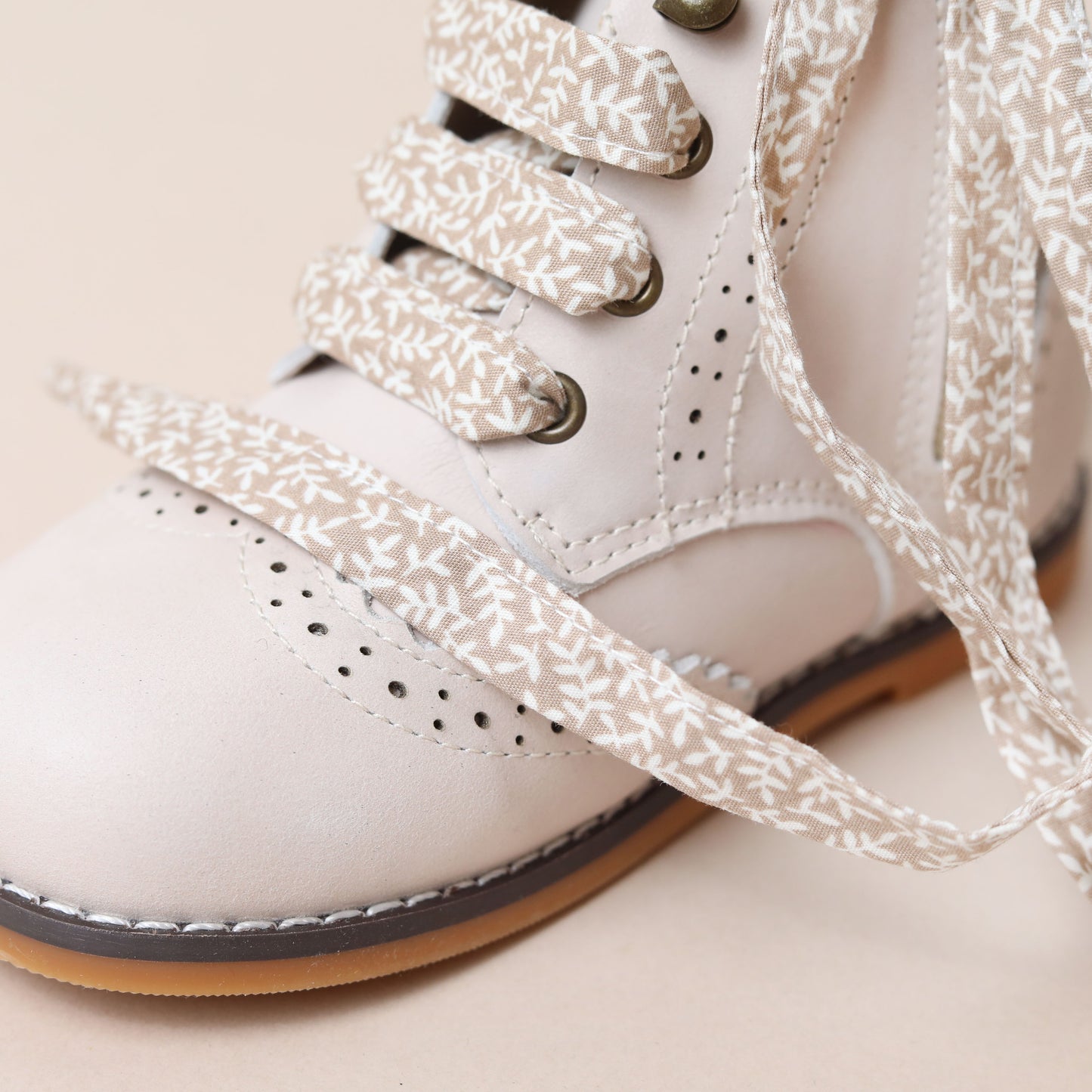 Brogue Boots - Light Nude