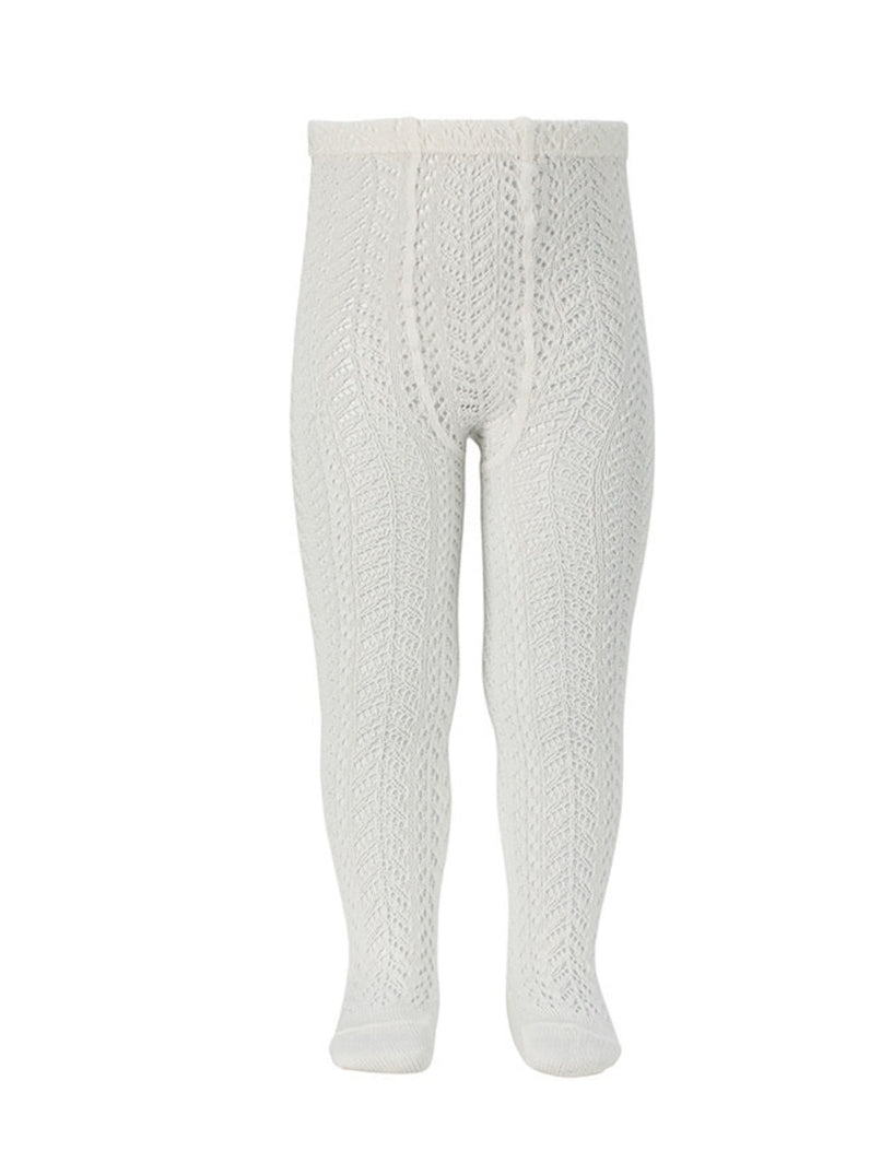 Condor Perle Openwork Tights - White