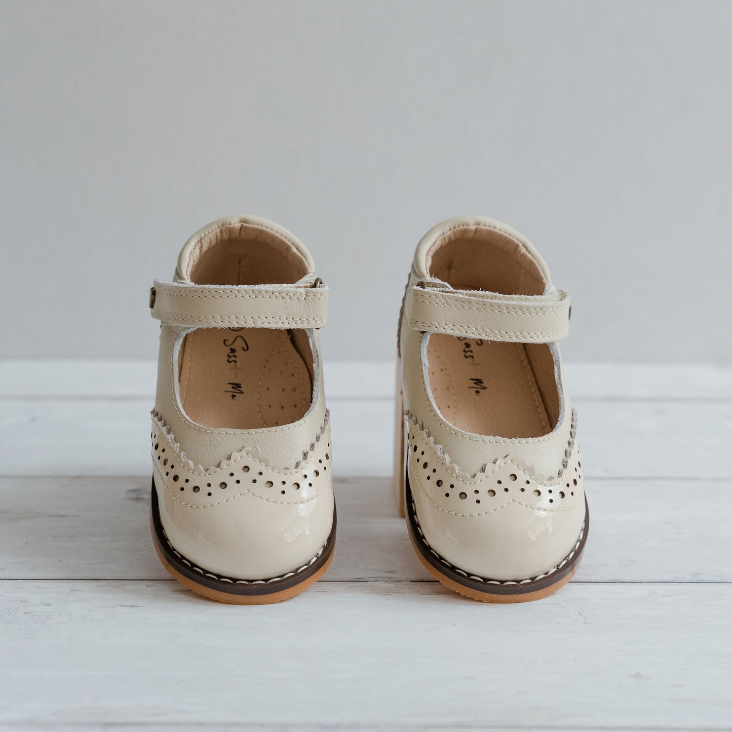 Brogue Mary Janes - Nude